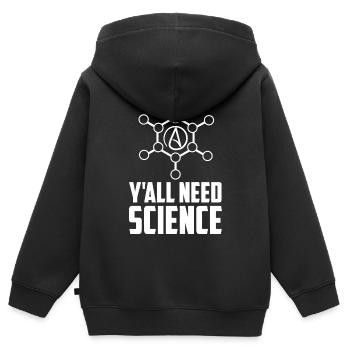 Athéiste Anti Relégion Athéisme Agnostique - Sweat Premium à capuche zippé enfant bio - noir - Dos - AI Model Kid Male (0cm)