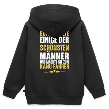 Kanu Fahrer - Kanu - Kinder Premium Organic Zip Hoodie - Schwarz - Hinten - AI Model Kid Male (0cm)