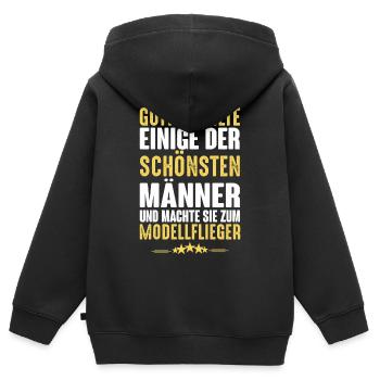 Modellflug - Modellflieger - Kinder Premium Organic Zip Hoodie - Schwarz - Hinten - AI Model Kid Male (0cm)