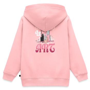Make Up Is Art Kunst Schminken Kosmetikerin Beruf - Kinder Premium Organic Zip Hoodie - Rosa - Hinten - AI Model Kid Female (0cm)