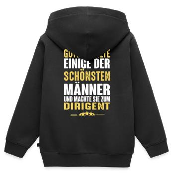 Dirigent - Kinder Premium Organic Zip Hoodie - Schwarz - Hinten - AI Model Kid Male (0cm)