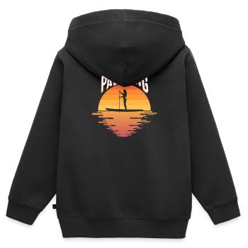 Stand Up Paddling Sunset SUP Paddel Board Boarding - Sweat Premium à capuche zippé enfant bio - noir - Dos - AI Model Kid Male (0cm)