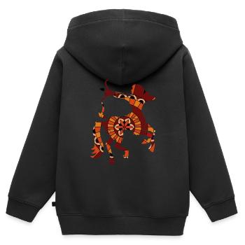 Sagittaire Signe astrologique Horoscope Astrologie - Sweat Premium à capuche zippé enfant bio - noir - Dos - AI Model Kid Male (0cm)