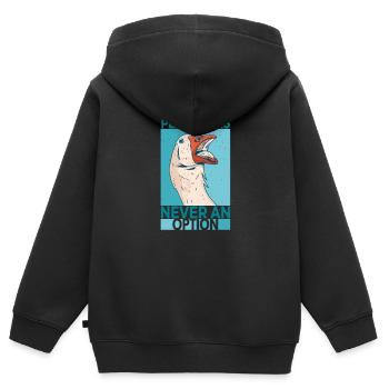 Goose Peace Was Never An Option Oies - Sweat Premium à capuche zippé enfant bio - noir - Dos - AI Model Kid Male (0cm)