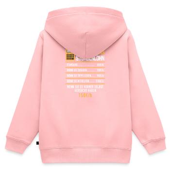 Zimmermann Stundenlohn Stundensatz Zimmerei - Kinder Premium Organic Zip Hoodie - Rosa - Hinten - AI Model Kid Female (0cm)
