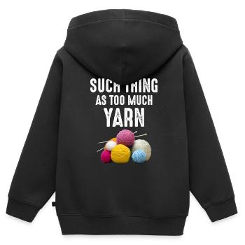 Crochet Crochet Crocheter Drôle - Sweat Premium à capuche zippé enfant bio - noir - Dos - AI Model Kid Male (0cm)
