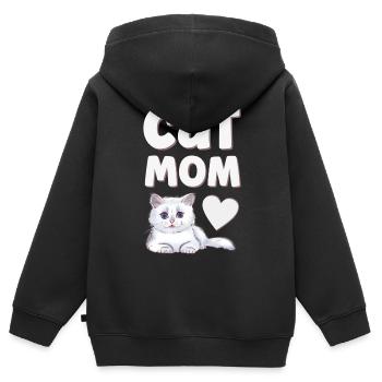 Chats Chats - Sweat Premium à capuche zippé enfant bio - noir - Dos - AI Model Kid Male (0cm)