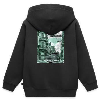 Havanna Cuba - Kinder Premium Organic Zip Hoodie - Schwarz - Hinten - AI Model Kid Male (0cm)