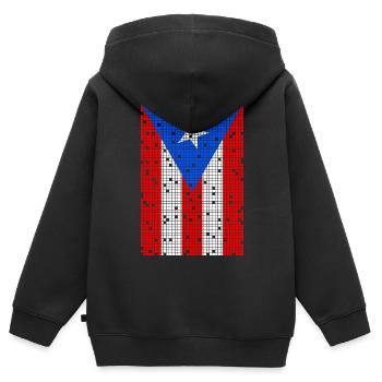 8bit Puerto Rico - Kinder Premium Organic Zip Hoodie - Schwarz - Hinten - AI Model Kid Male (0cm)