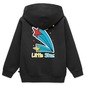 Illustration de la comète filante de la Petite Étoile - Sweat Premium à capuche zippé enfant bio - noir - Dos - AI Model Kid Male (0cm)