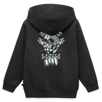 Hot Rod Garage - Kinder Premium Organic Zip Hoodie - Schwarz - Hinten - AI Model Kid Male (0cm)