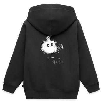 L’animal moelleux s’effrite - Bestiolus Lanosus - Sweat Premium à capuche zippé enfant bio - noir - Dos - AI Model Kid Male (0cm)
