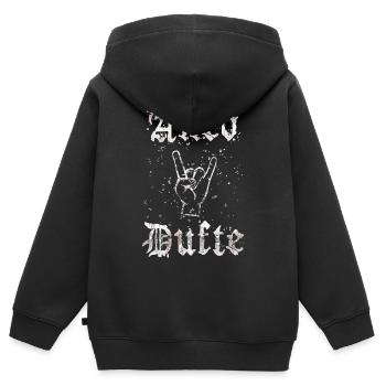 "Alled Dufte" cooler berliner Spruch - Kinder Premium Organic Zip Hoodie - Schwarz - Hinten - AI Model Kid Male (0cm)