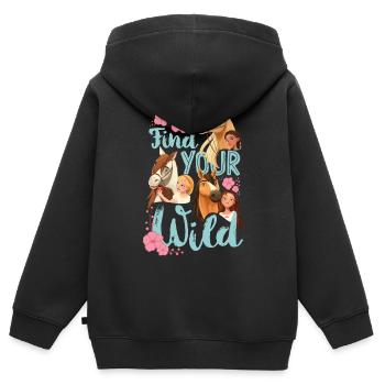 Spirit - Find Your Wild - Sweat Premium à capuche zippé enfant bio - noir - Dos - AI Model Kid Male (0cm)