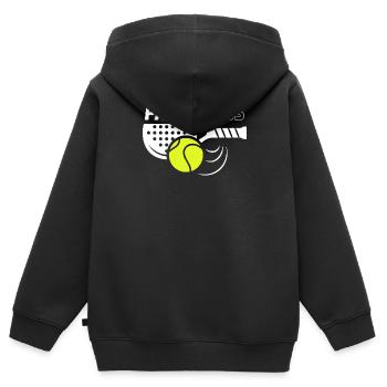 00511 Couleur du boss de padel - Sweat Premium à capuche zippé enfant bio - noir - Dos - AI Model Kid Male (0cm)