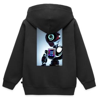 Robot Future Technology Science Android - Kids Premium Organic Zip-up Hoodie - black - Back - AI Model Kid Male (0cm)