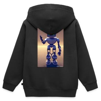 Robot Future Technology Science Android - Kids Premium Organic Zip-up Hoodie - black - Back - AI Model Kid Male (0cm)