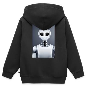 Robot Future Technology Science Android - Kids Premium Organic Zip-up Hoodie - black - Back - AI Model Kid Male (0cm)