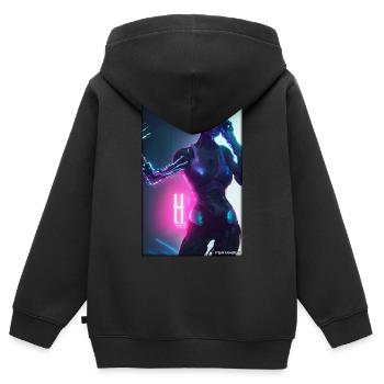 Robot Future Science Sci-Fi Machine - Kids Premium Organic Zip-up Hoodie - black - Back - AI Model Kid Male (0cm)