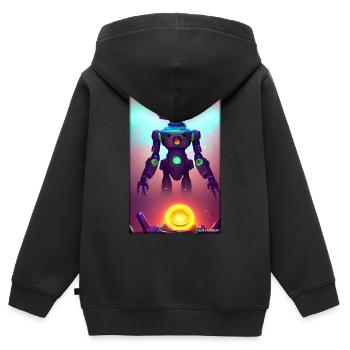 Robot Future Science Sci-Fi Machine - Kids Premium Organic Zip-up Hoodie - black - Back - AI Model Kid Male (0cm)