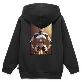 Robot Future Science Sci-Fi Machine - Kids Premium Organic Zip-up Hoodie - black - Back - AI Model Kid Male (0cm)