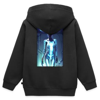 Robot Future Science Sci-Fi Machine - Kids Premium Organic Zip-up Hoodie - black - Back - AI Model Kid Male (0cm)