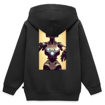 Robot Future Science Sci-Fi Machine - Kids Premium Organic Zip-up Hoodie - black - Back - AI Model Kid Male (0cm)
