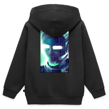 Robot Future Science Sci-Fi Machine - Kids Premium Organic Zip-up Hoodie - black - Back - AI Model Kid Male (0cm)