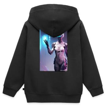 Robot Future Science Sci-Fi Machine - Kids Premium Organic Zip-up Hoodie - black - Back - AI Model Kid Male (0cm)