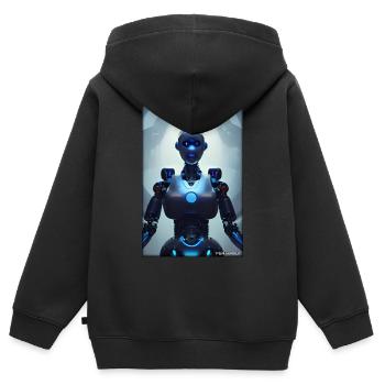 Robot Future Science Sci-Fi Machine - Kids Premium Organic Zip-up Hoodie - black - Back - AI Model Kid Male (0cm)