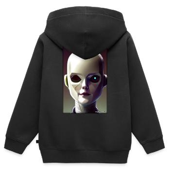 Robot Future Technology Science Android - Kids Premium Organic Zip-up Hoodie - black - Back - AI Model Kid Male (0cm)