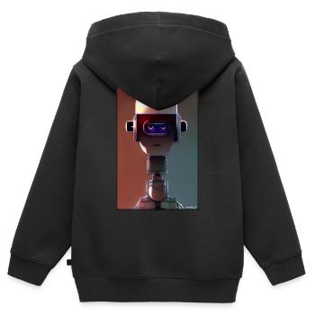Robot Future Technology Science Android - Kids Premium Organic Zip-up Hoodie - black - Back - AI Model Kid Male (0cm)