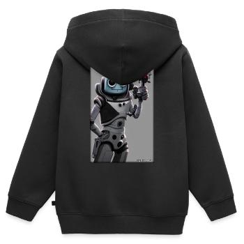 Robot Future Technology Science Android - Kids Premium Organic Zip-up Hoodie - black - Back - AI Model Kid Male (0cm)