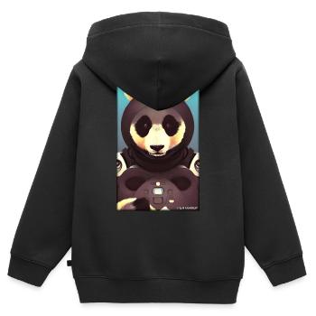 Panda Bear Panda Astronaut Future Sci-Fi Technology - Sweat Premium à capuche zippé enfant bio - noir - Dos - AI Model Kid Male (0cm)
