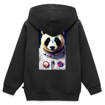 Pandabär Panda Astronaut Zukunft Sci-Fi Technik - Kinder Premium Organic Zip Hoodie - Schwarz - Hinten - AI Model Kid Male (0cm)