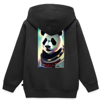 Panda Bear Panda Astronaut Future Sci-Fi Technology - Sweat Premium à capuche zippé enfant bio - noir - Dos - AI Model Kid Male (0cm)