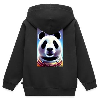 Panda Bear Panda Astronaut Future Sci-Fi Technology - Sweat Premium à capuche zippé enfant bio - noir - Dos - AI Model Kid Male (0cm)