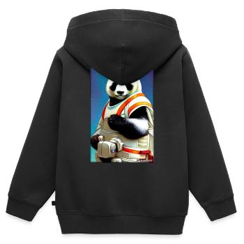 Panda Bear Panda Astronaut Future Sci-Fi Technology - Sweat Premium à capuche zippé enfant bio - noir - Dos - AI Model Kid Male (0cm)