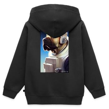 Dog Pet Astronaut Future Sci-Fi Technology - Sweat Premium à capuche zippé enfant bio - noir - Dos - AI Model Kid Male (0cm)