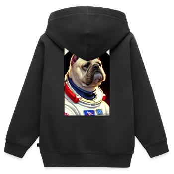 Dog Pet Astronaut Future Sci-Fi Technology - Sweat Premium à capuche zippé enfant bio - noir - Dos - AI Model Kid Male (0cm)