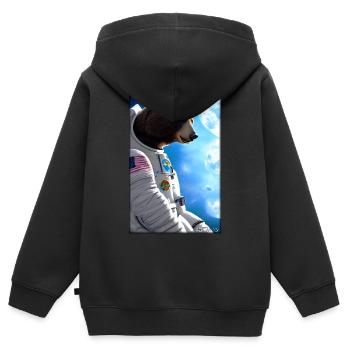 Bear Wildlife Astronaut Future Sci-Fi Technology - Sweat Premium à capuche zippé enfant bio - noir - Dos - AI Model Kid Male (0cm)