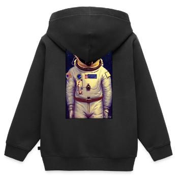 Bear Wildlife Astronaut Future Sci-Fi Technology - Sweat Premium à capuche zippé enfant bio - noir - Dos - AI Model Kid Male (0cm)