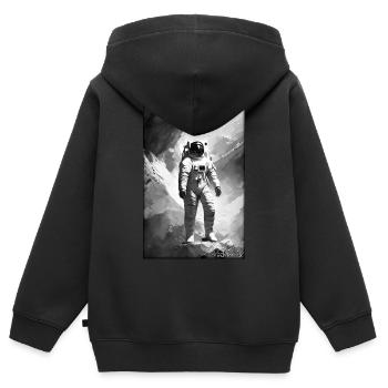 Astronaut Future Sci-Fi Technology - Kids Premium Organic Zip-up Hoodie - black - Back - AI Model Kid Male (0cm)