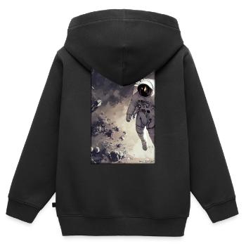 Astronaut Future Sci-Fi Technology - Kids Premium Organic Zip-up Hoodie - black - Back - AI Model Kid Male (0cm)