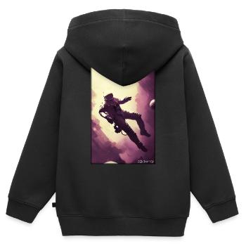 Astronaut Future Sci-Fi Technology - Kids Premium Organic Zip-up Hoodie - black - Back - AI Model Kid Male (0cm)