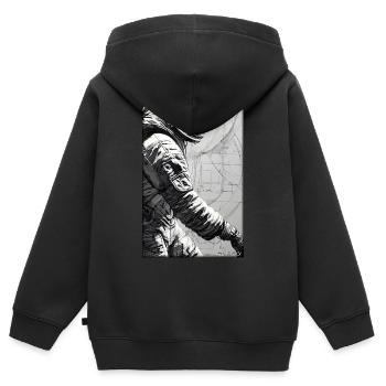 Astronaut Future Sci-Fi Technology - Kids Premium Organic Zip-up Hoodie - black - Back - AI Model Kid Male (0cm)