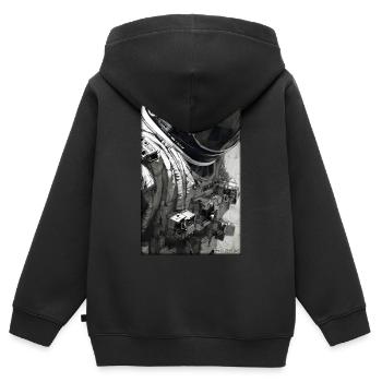 Astronaut Future Sci-Fi Technology - Kids Premium Organic Zip-up Hoodie - black - Back - AI Model Kid Male (0cm)