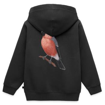 Eurasian Bullfinch Watercolour Illustration - Kids Premium Organic Zip-up Hoodie - black - Back - AI Model Kid Male (0cm)