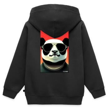 Panda Sonnenbrille Tierwelt Waldtier Tiere Wildnis - Kinder Premium Organic Zip Hoodie - Schwarz - Hinten - AI Model Kid Male (0cm)