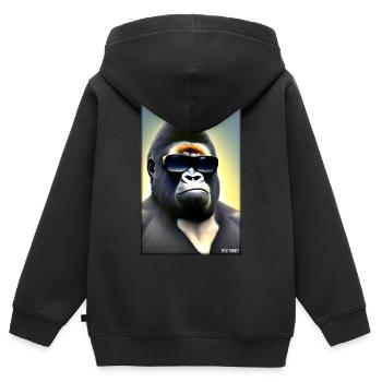 Gorilla Sunglasses Wildlife Forest Animals Wildlife - Kids Premium Organic Zip-up Hoodie - black - Back - AI Model Kid Male (0cm)